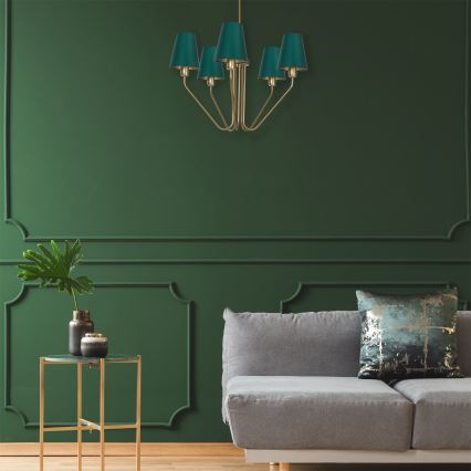 Hanglamp met vaste pendel VICTORIA 5xE27/60W/230V groen