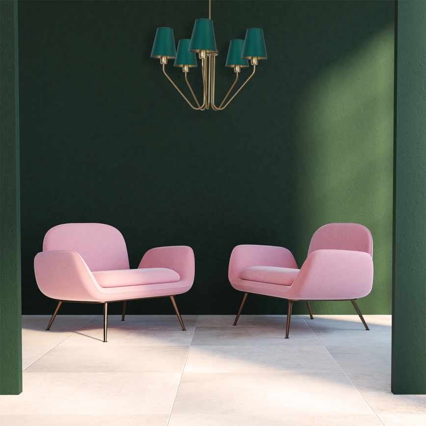 Hanglamp met vaste pendel VICTORIA 5xE27/60W/230V groen