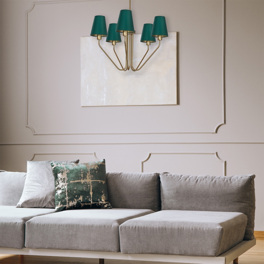 Hanglamp met vaste pendel VICTORIA 5xE27/60W/230V groen