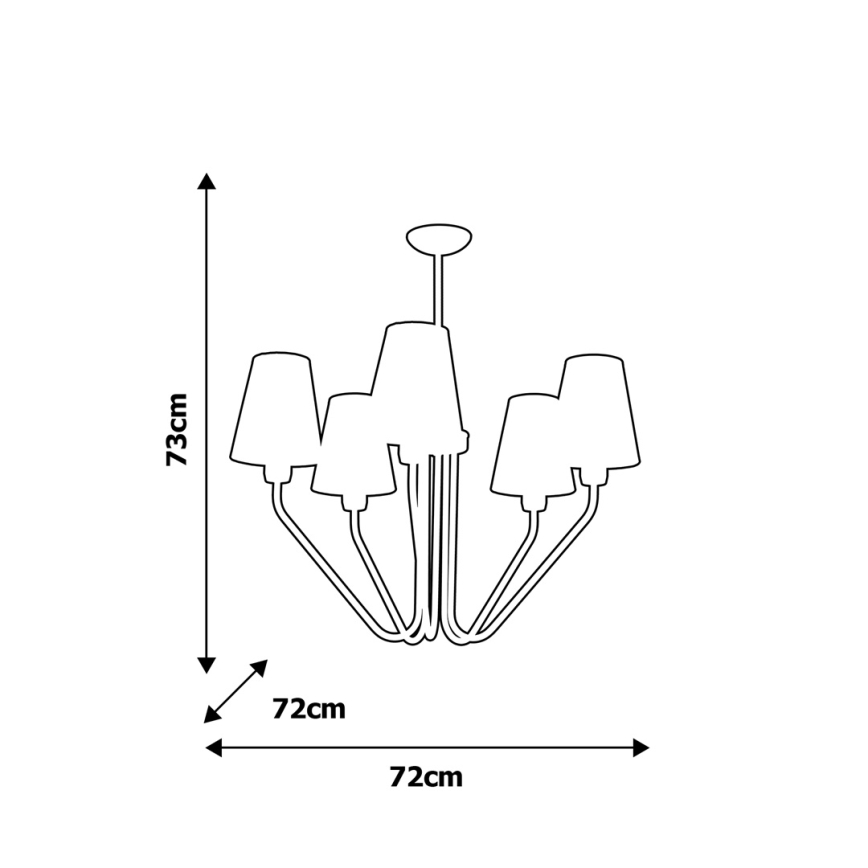 Hanglamp met vaste pendel VICTORIA 5xE27/60W/230V wit