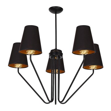 Hanglamp met vaste pendel VICTORIA 5xE27/60W/230V zwart