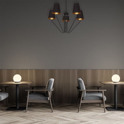 Hanglamp met vaste pendel VICTORIA 5xE27/60W/230V zwart