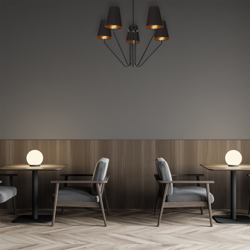 Hanglamp met vaste pendel VICTORIA 5xE27/60W/230V zwart