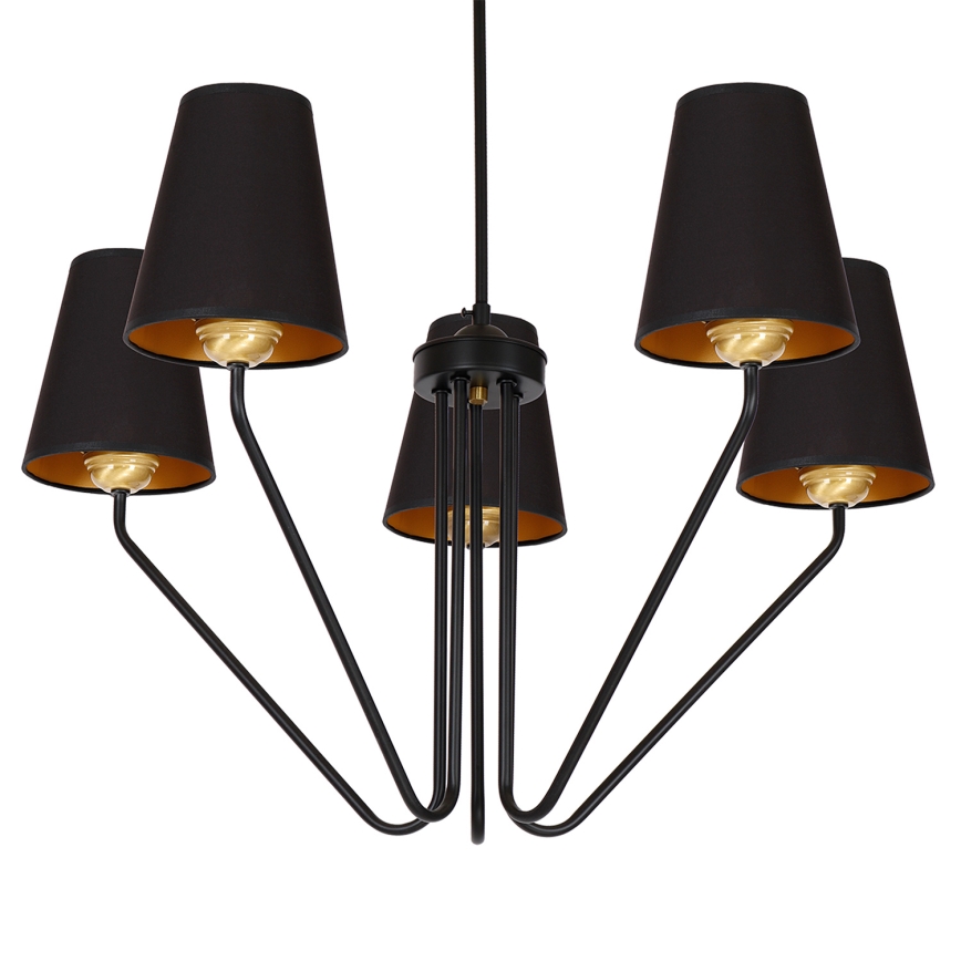 Hanglamp met vaste pendel VICTORIA 5xE27/60W/230V zwart