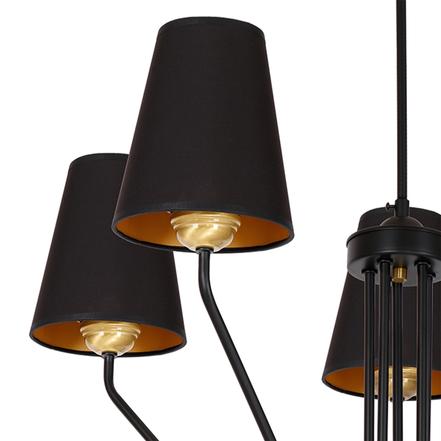 Hanglamp met vaste pendel VICTORIA 5xE27/60W/230V zwart