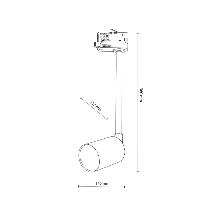 Hanglamp met vaste pendel voor een 3-fase rail systeem TOP 1xGU10/8W/230V wit