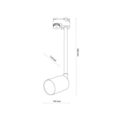Hanglamp met vaste pendel voor 1-fase railsysteem TOP 1xGU10/10W/230V goud/zwart