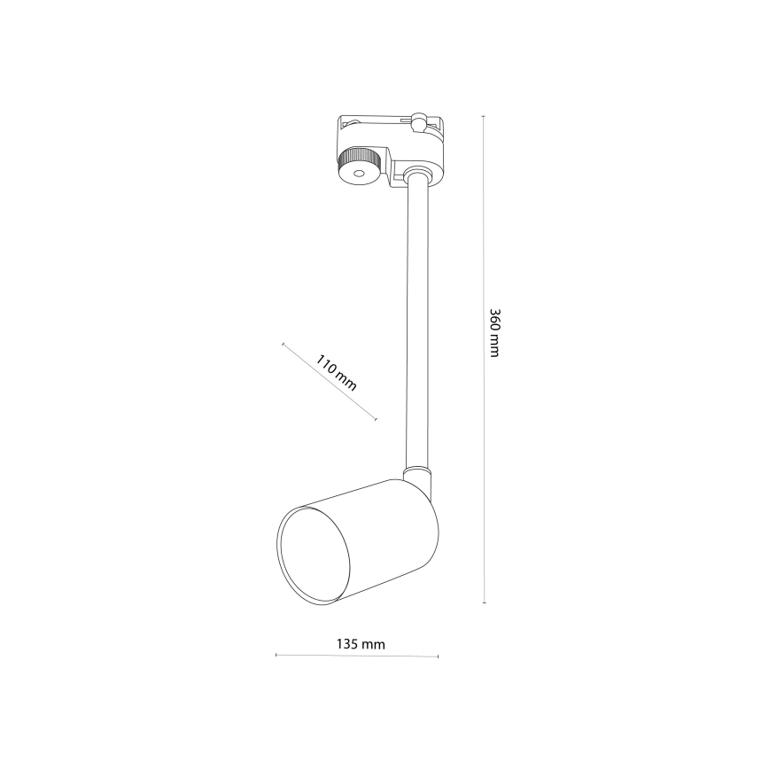 Hanglamp met vaste pendel voor 1-fase railsysteem TOP 1xGU10/10W/230V goud/zwart