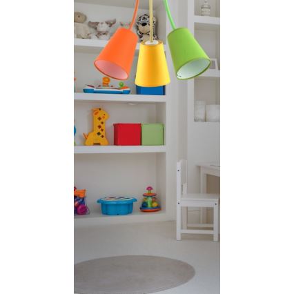 Hanglamp met vaste pendel WIRE COLOUR 3xE27/60W/230V