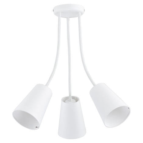 Hanglamp met vaste pendel WIRE WHITE 3xE27/60W/230V