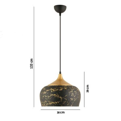 Hanglamp MONZA aan kabel 1x E27/40W/230V Ø 30 cm zwart/bronzen