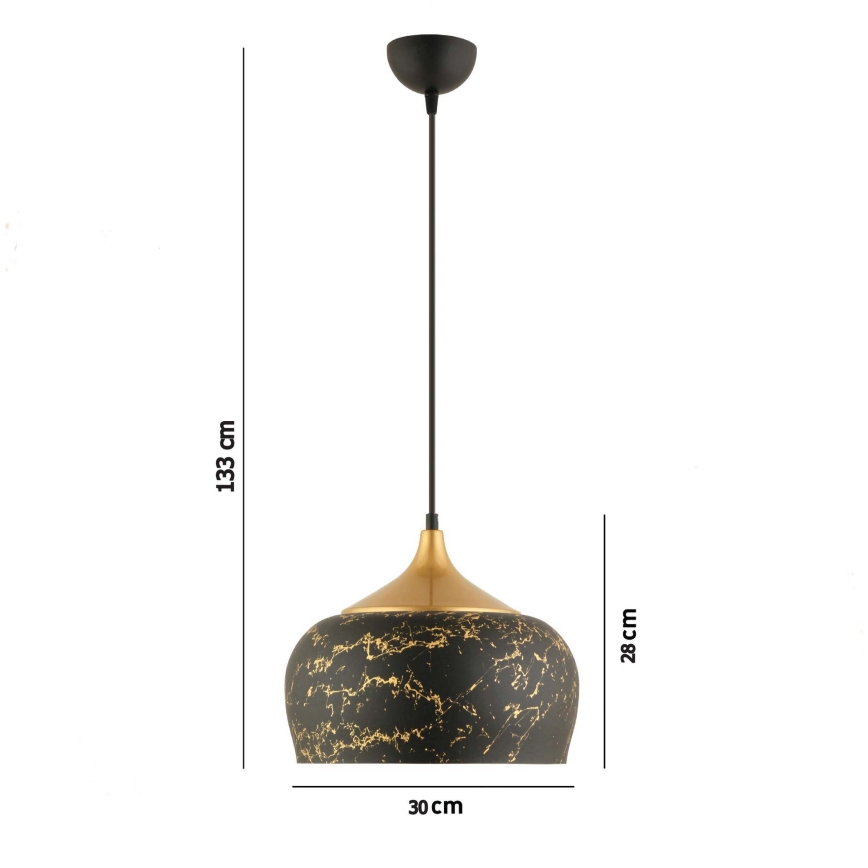Hanglamp MONZA aan kabel 1x E27/40W/230V Ø 30 cm zwart/bronzen