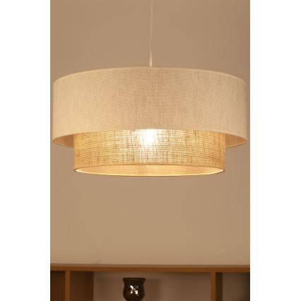 Hanglamp NATIA met kabel, 1x E27 (max. 60 W), 230 V, Ø 45 cm, wit/bruin
