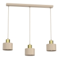 Hanglamp PARKLA met kabel 3xE27/15W/230V beige/goud