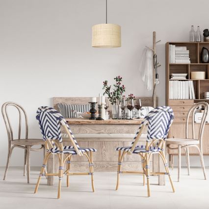 Hanglamp aan kabel RATTAN 1xE27/60W/230V Ø 25 cm rotan