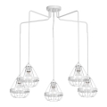 Hanglamp RING 5xE27/60W/230V spin wit