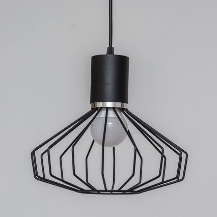 Hanglamp SOLANO aan kabel 1xE27/15W/230V zwart/glanzend chroom