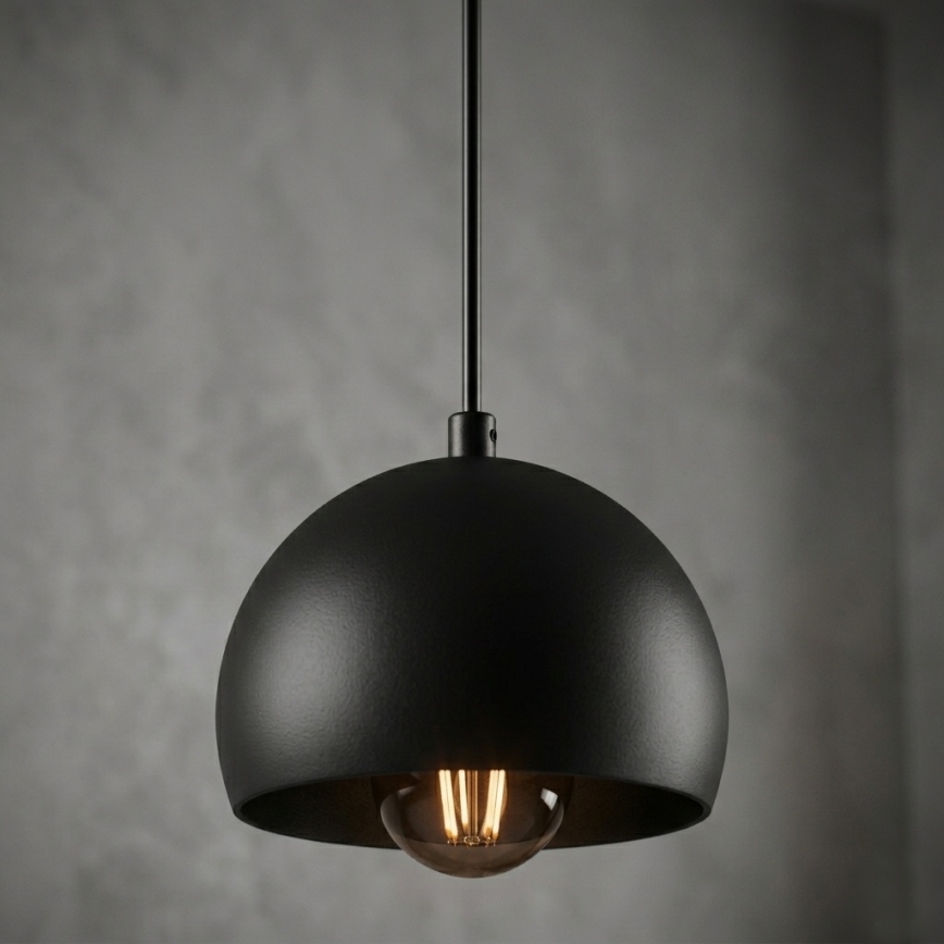 Hanglamp SOOL met kabel 1xE27/15W/230V, diam. 15 cm, zwart