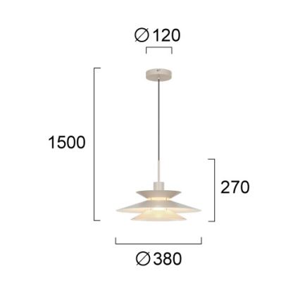 Hanglamp STEVI aan kabel 1xE27/40W/230V beige
