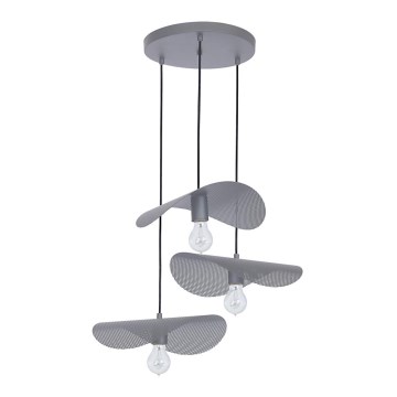 Hanglamp STRUNA 3xE27/60W/230V grijs