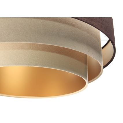 Hanglamp aan kabel TRINITI 1xE27/60W/230V bruin/beige/goud