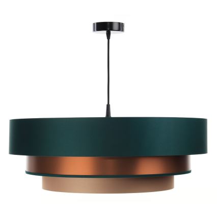 Hanglamp aan kabel TRINITI 1xE27/60W/230V groen/koper