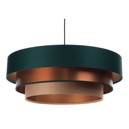 Hanglamp aan kabel TRINITI 1xE27/60W/230V groen/koper