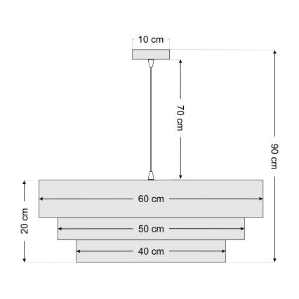 Hanglamp aan kabel TRINITI 1xE27/60W/230V wit/goud