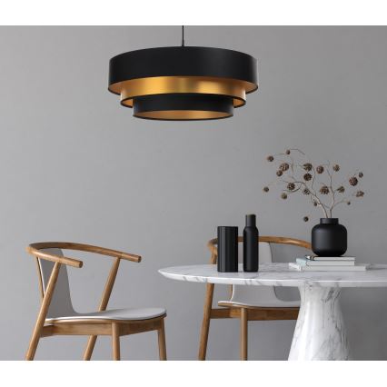 Hanglamp aan kabel TRINITI 1xE27/60W/230V zwart/goud