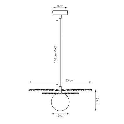 Hanglamp UMBRA aan kabel 1xG9/8W/230V zwart/oranje