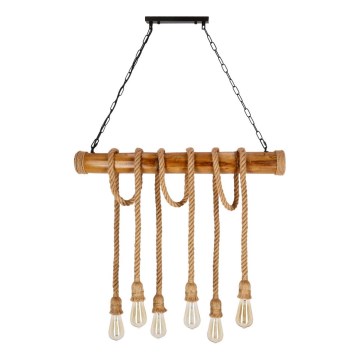 Hanglamp VINT 6xE27/40W/230V bamboe