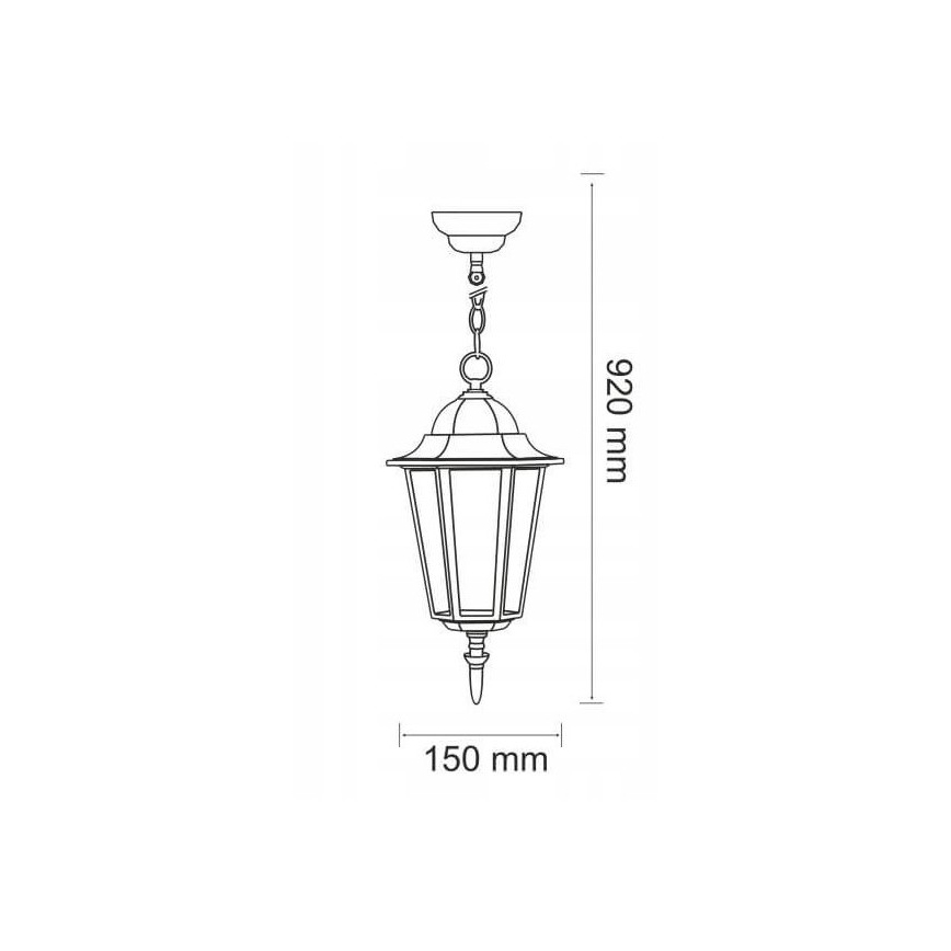 Hanglamp voor buiten 1xE27/20W/230V IP43 zwart