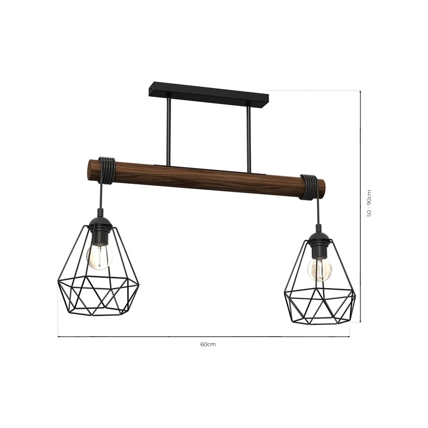 Hanglamp voor Oppervlak Montage ACERO 2xE27/60W/230V