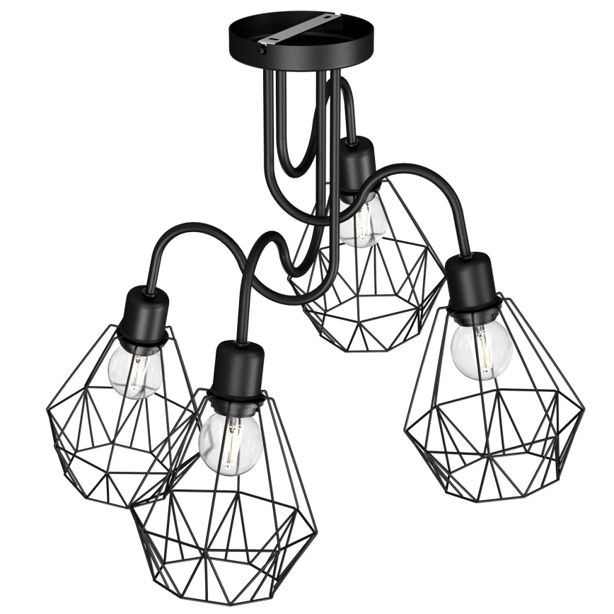 Hanglamp voor Oppervlak Montage BERGEN 4xE27/60W/230V