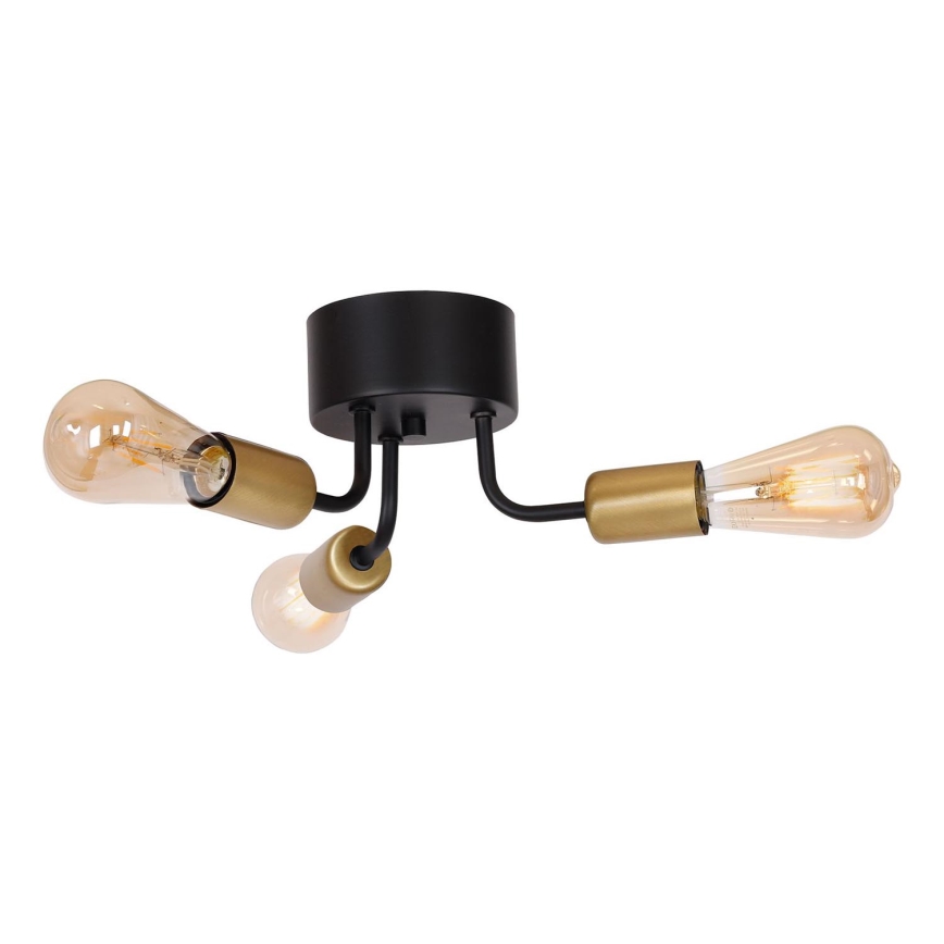 Hanglamp voor Oppervlak Montage BRENDA 3xE27/60W/230V zwart/goud
