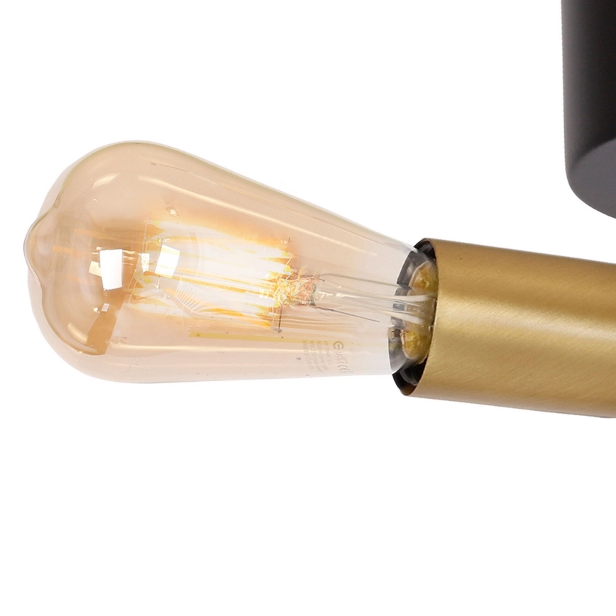 Hanglamp voor Oppervlak Montage BRENDA 3xE27/60W/230V zwart/goud