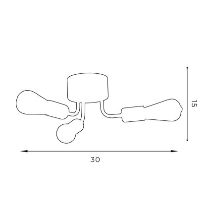 Hanglamp voor Oppervlak Montage BRENDA 3xE27/60W/230V zwart/goud