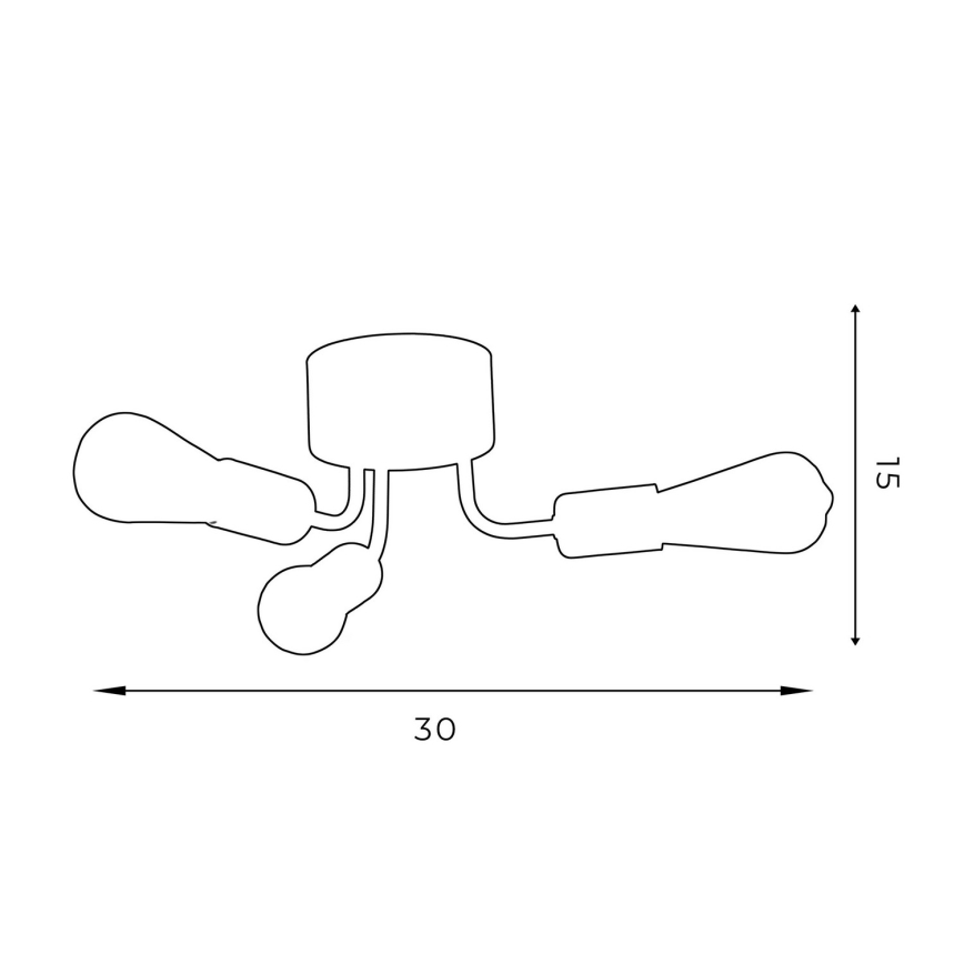 Hanglamp voor Oppervlak Montage BRENDA 3xE27/60W/230V zwart/goud