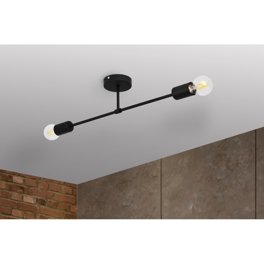 Hanglamp voor Oppervlak Montage CAMBRIDGE 2xE27/15W/230V zwart