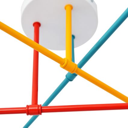 Hanglamp voor Oppervlak Montage CAMBRIDGE 6xE27/20W/230V blauw/rood/oranje