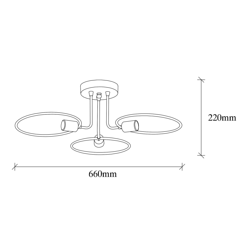 Hanglamp voor Oppervlak Montage CIRCLE 3xE27/40W/230V