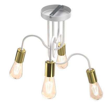 Hanglamp voor Oppervlak Montage DOW 4xE27/60W/230V wit/goud