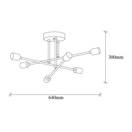 Hanglamp voor Oppervlak Montage FLOWER 6xE27/40W/230V