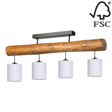 Hanglamp voor Oppervlak Montage FORESTA 4xE27/25W/230V dennen - FSC-gecertificeerd