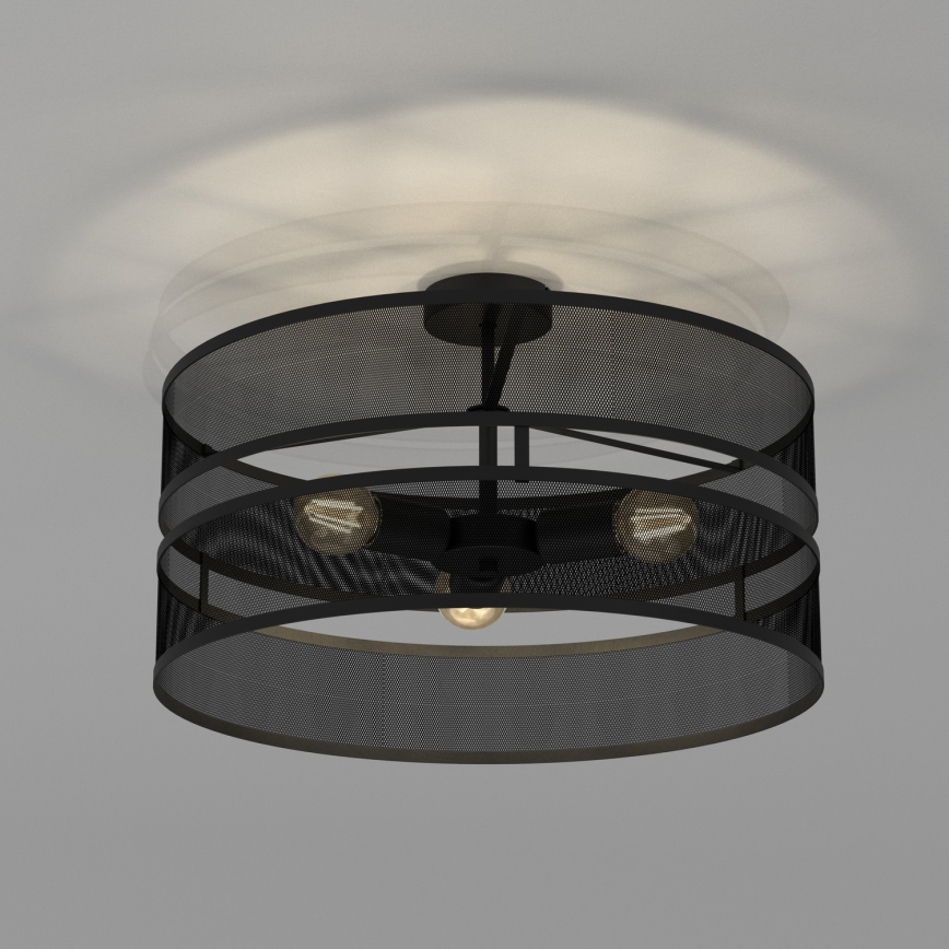Hanglamp voor Oppervlak Montage GLUM 3xE27/60W/230V zwart
