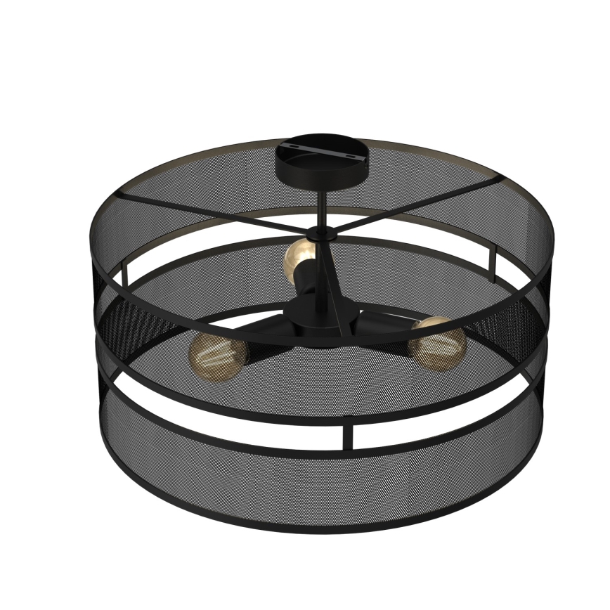 Hanglamp voor Oppervlak Montage GLUM 3xE27/60W/230V zwart