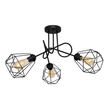 Hanglamp voor Oppervlak Montage KARO 3xE27/15W/230V zwart