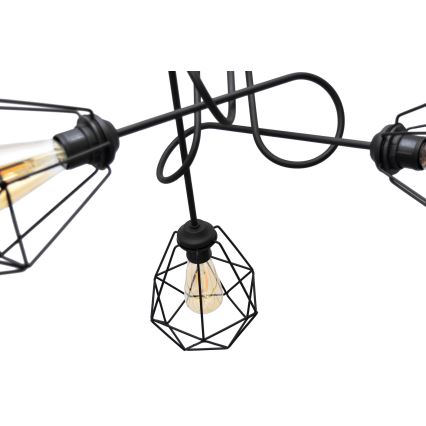 Hanglamp voor Oppervlak Montage KARO 3xE27/15W/230V zwart