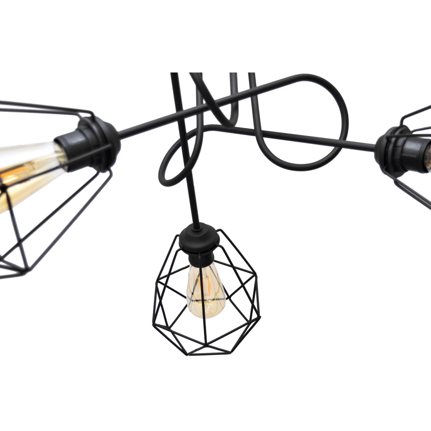 Hanglamp voor Oppervlak Montage KARO 3xE27/15W/230V zwart