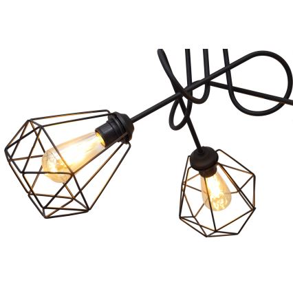 Hanglamp voor Oppervlak Montage KARO 3xE27/15W/230V zwart